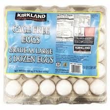 Kirkland Grade AA Cage Free Large Eggs 5 dozen