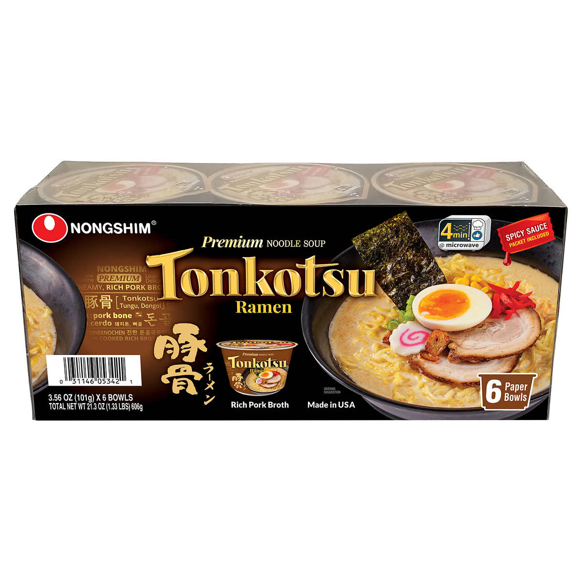 Nongshim Tonkotsu Ramen Bowl 6-3.56 oz