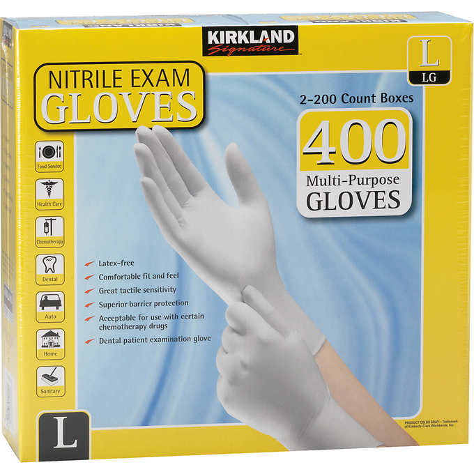 Kirkland Signature Nitrile Exam Glove Large 2-200 ct
