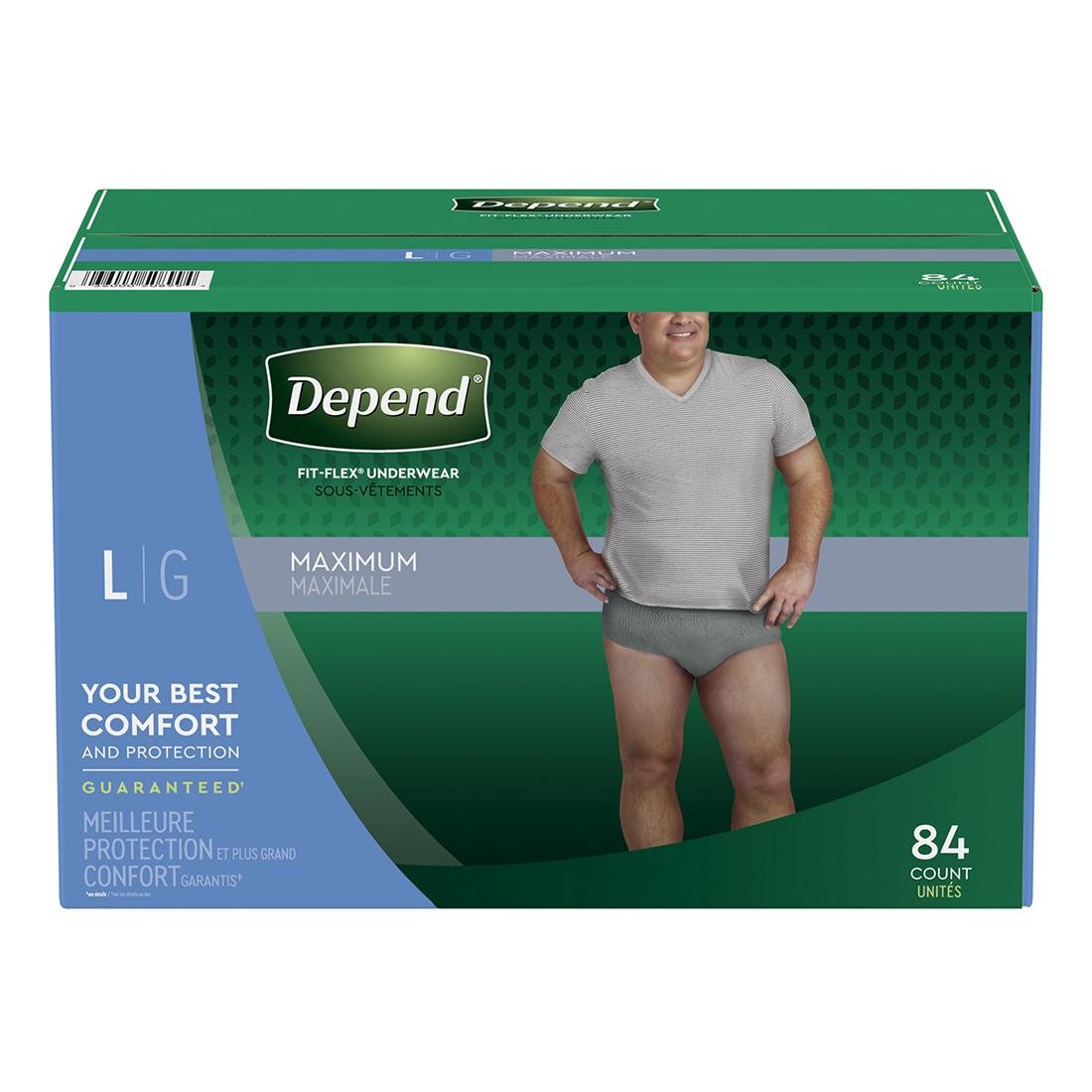 Depend Fit-Flex Underwear Mens Large 84 ct