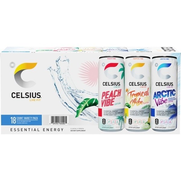 Celsius Sparkling Vibe Variety Pack, 18 ct, 12 oz