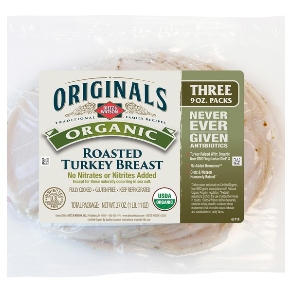 Dietz & Watson Organic Sliced Turkey 3-9 oz
