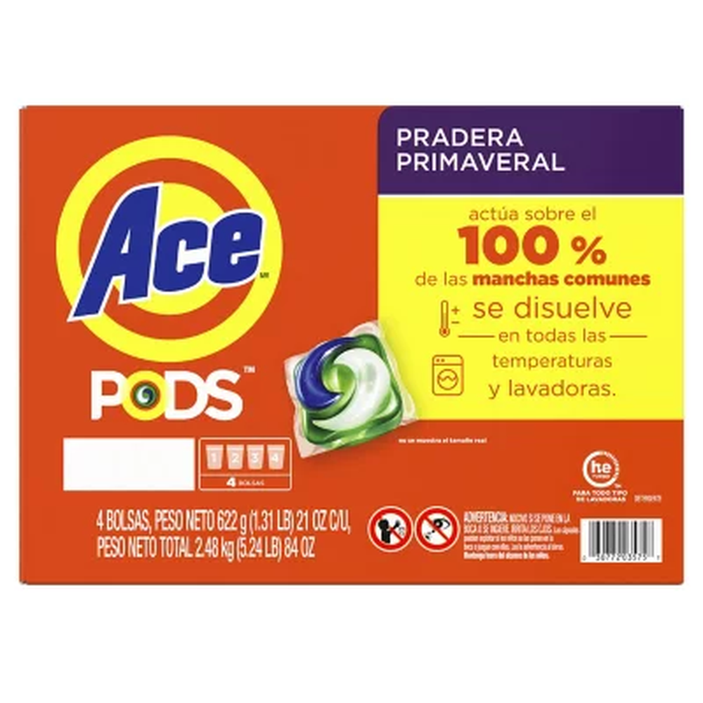 Ace PODS Liquid Laundry Detergent Pacs Spring Meadow 100 ct