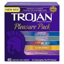 Trojan Pleasure Pack Premium Lubricated Latex Condoms 40 ct