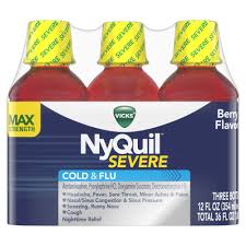 Vick's Severe Liquid Original Berry, 3 x 12 oz