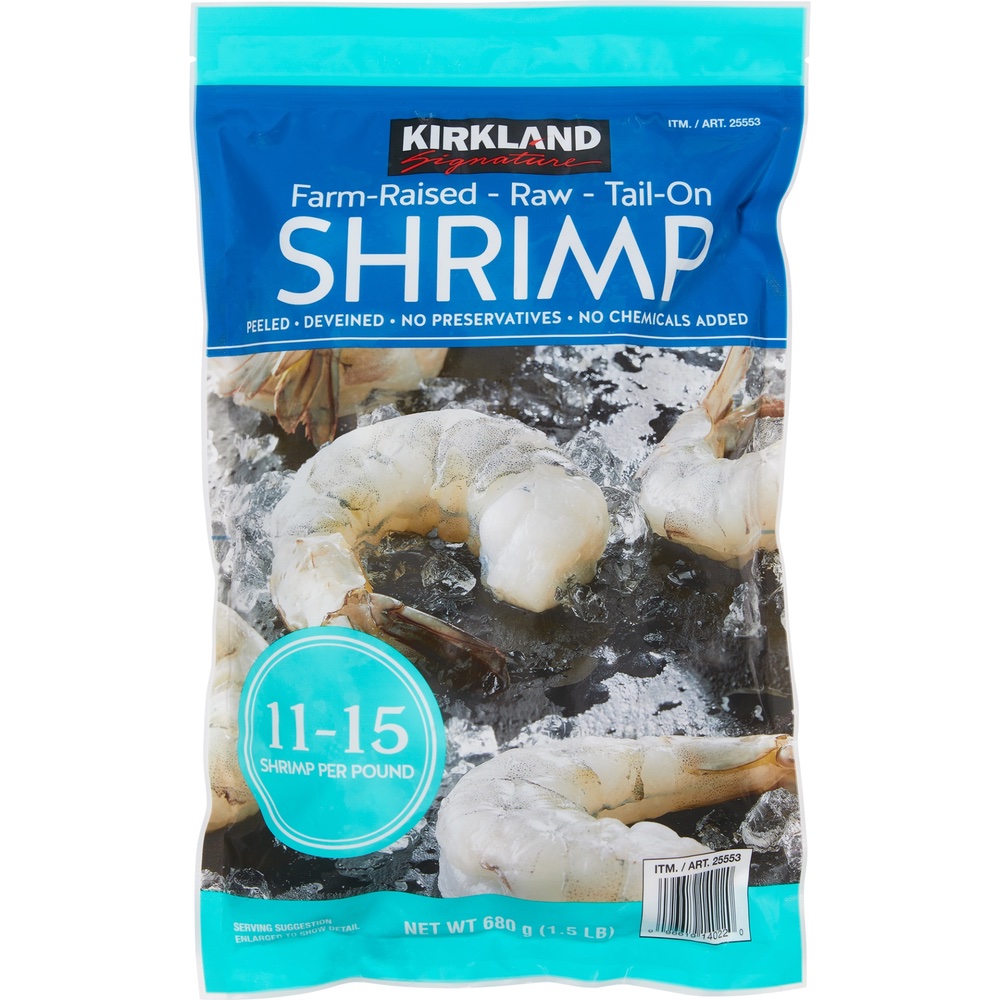 Kirkland Signature 11-15 ct Raw Shrimp Farm Raised 1.5 lbs