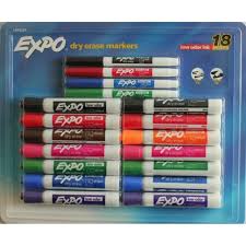 Sanford Corp Expo Low Odor Assorted Dry Erase Markers, 18 ct
