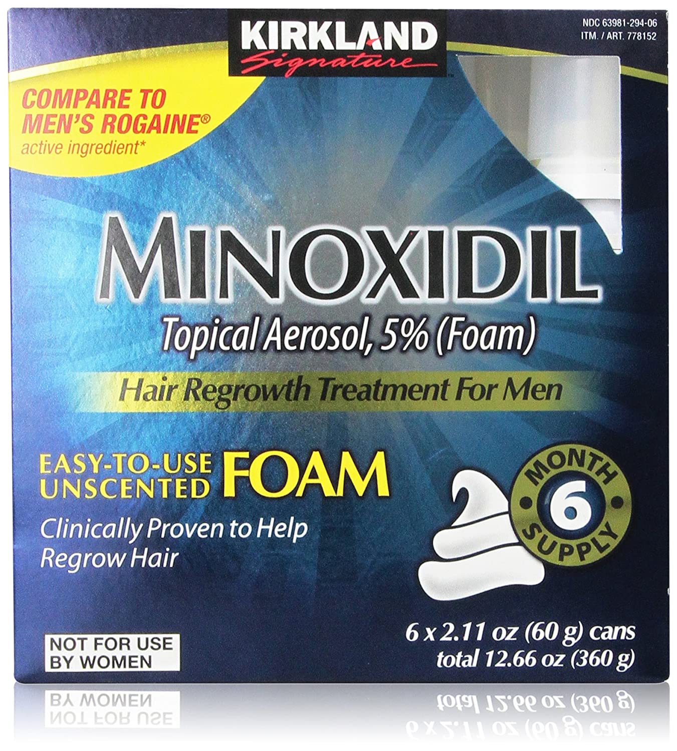 Kirkland Signature 5% Minoxidil Foam for Men Six Month Supply