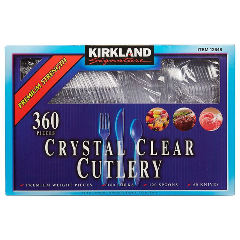Kirkland Signature Crystal Clear Cutlery 360 ct