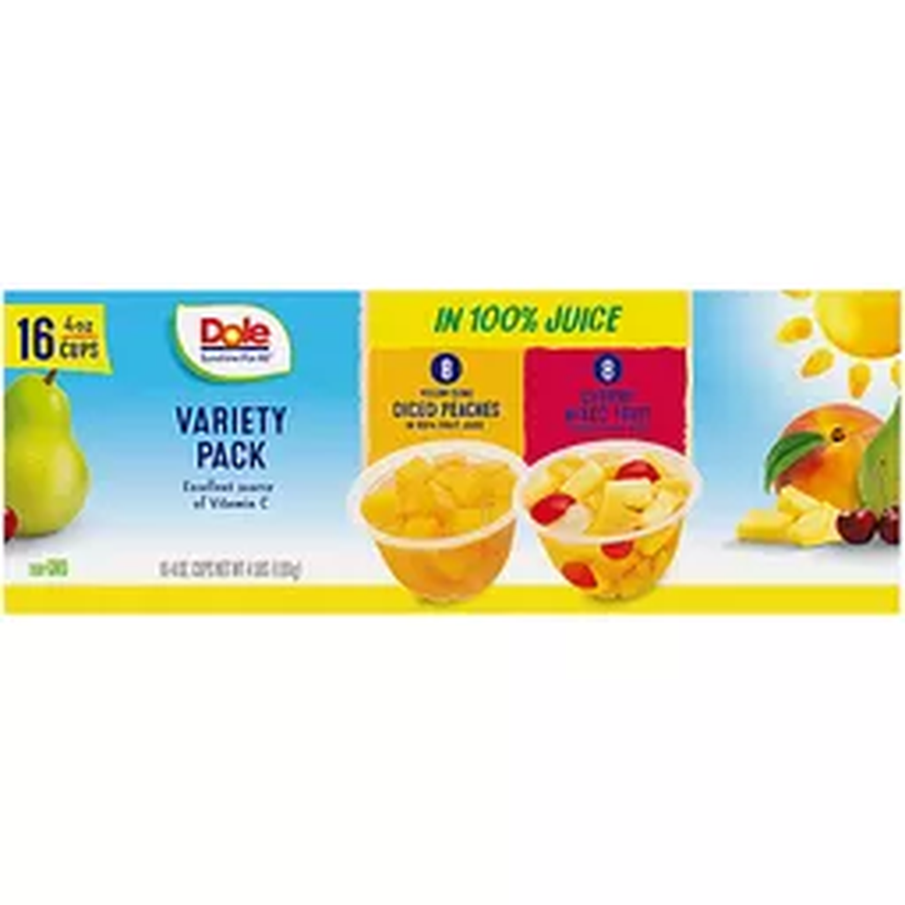 Dole Fruit Bowl Variety in 100% Juice 16-4 oz
