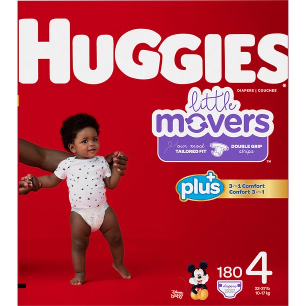 Huggies Plus Diapers Size 4 22-37 lbs 180 ct
