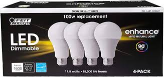 FEIT Electric LED 100W Replacement Bright White, 4 pack