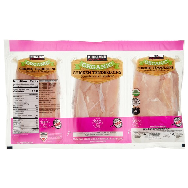 Kirkland Signature Organic Boneless & Skinless Chicken Tenderloins, price per lb