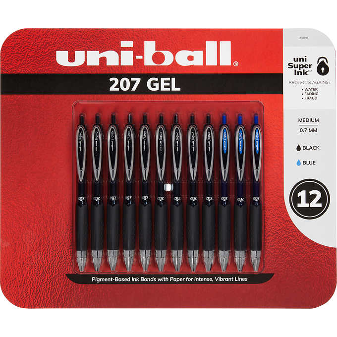 Uniball 207 Retractable Gel Pen, 12 ct