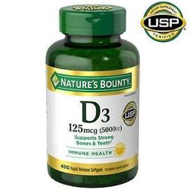 Nature's Bounty D3 125 MCG Softgels 400 ct