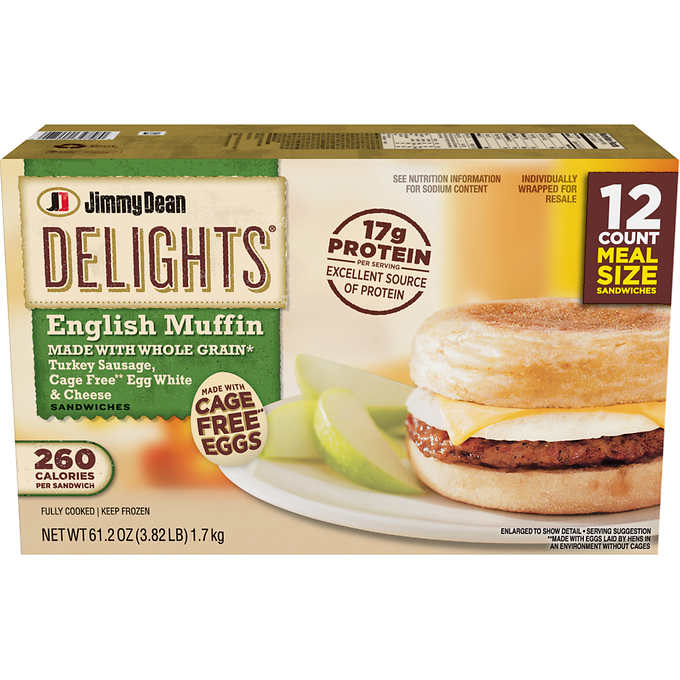Jimmy Dean Delights® Turkey Sausage, Egg White & Cheese English Muffin Sandwiches