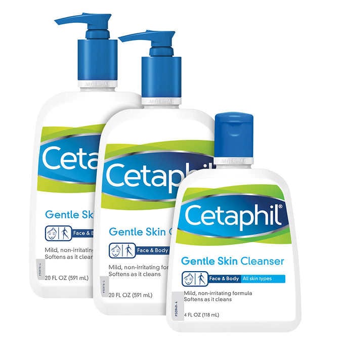 Cetaphil Skin Cleanser, 2 x 20 oz + 1 x 14 oz